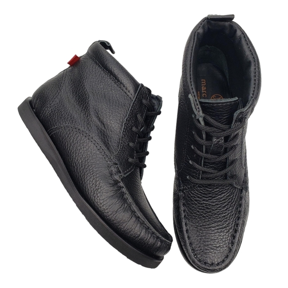 Marc JosephNIB Gramercy Black Grainy Leather Preppy High Top Booties Boy's 12